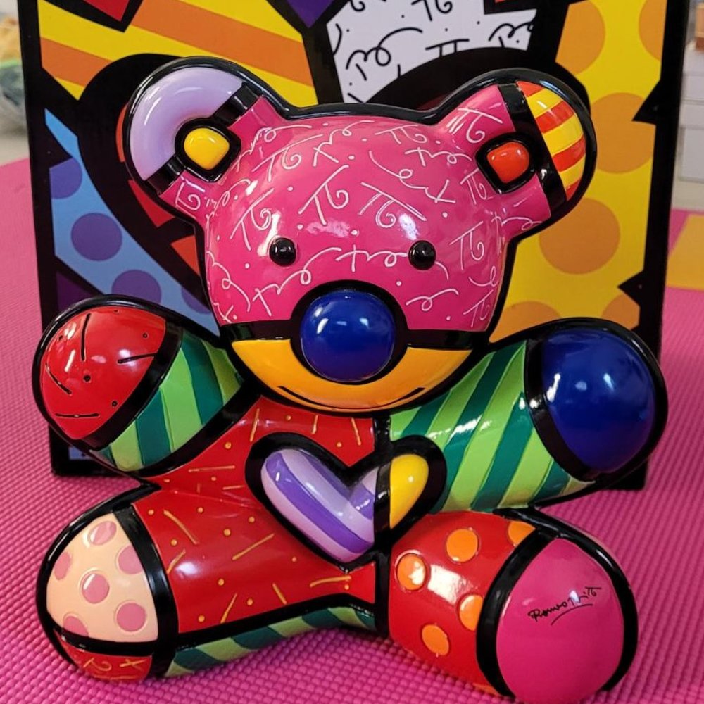 SOLD - XL 10"H Piggy Bank ROMERO BRITTO 'Hope Bear' Retired and Rare